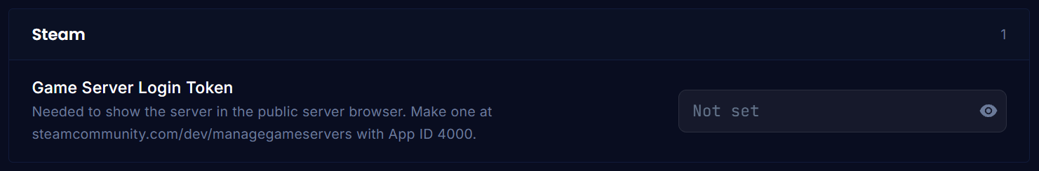 The Steam section of Game Settings