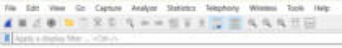 Wireshark toolbar, start button